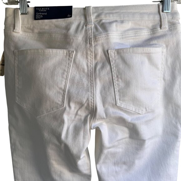 Talbots Flawless White Girlfriend Jeans 4P Ankle Length Mid-Rise Relaxed-Leg $95 - Picture 9 of 10